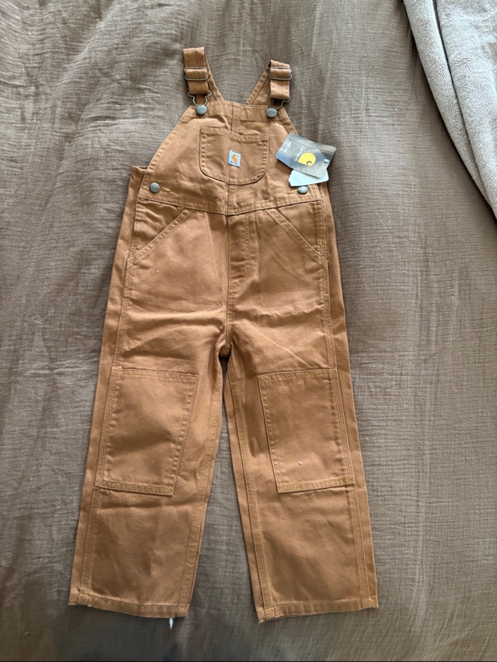 NWT Carhartt Brown Kids Canvas Overalls